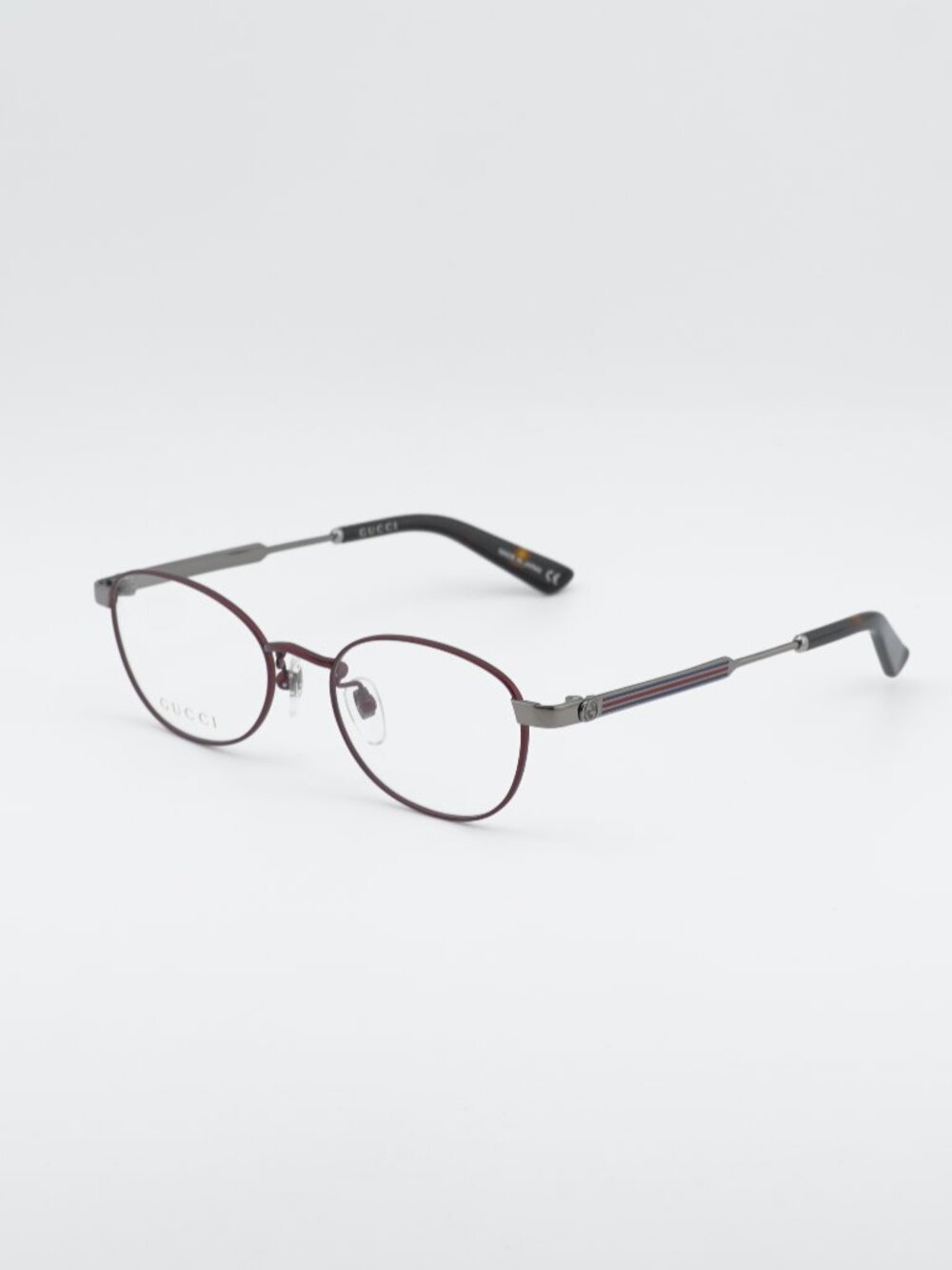Gucci GG0591OJ 003 Eyeglasses Red / Silver 50mm Oval Frame